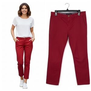 Tommy Hilfiger Red Cropped Chino Pants Women's Size 10